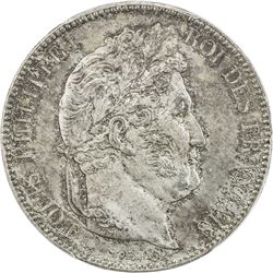 FRANCE: Louis-Philippe I, 1830-1848, AR 5 francs, 1841-BB. PCGS MS64
