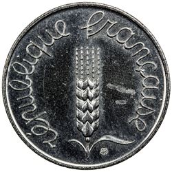 FRANCE: steel 1 centime, 1961. BU