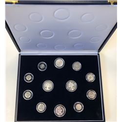 FRANCE: 1989 silver 12-coin piefort set, in original box