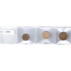 FRANCE: LOT of three piéfort ESSAI issues of 1962, low mintage