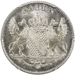 BADEN: Leopold, 1830-1852, AR 6 kreuzer, 1840. PCGS MS66