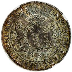 BREMEN: Ferdinand III, 1637-1657, AR 1/4 thaler, 1651. NGC MS62