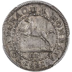 BRUNSWICK-CALENBERG-HANNOVER: AR 4 mariengroschen, 1681. PCGS AU58