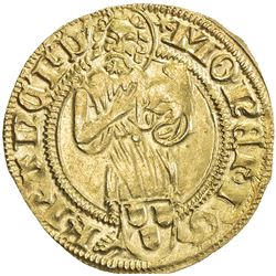 FRANKFURT: Friedrich III, 1440-1493, AV goldgulden (3.35g), ND [1491-5]. EF