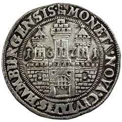 HAMBURG: AR reichstaler (28.68g), 1621. EF