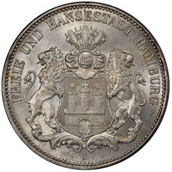 HAMBURG: Free and Hanseatic City, AR 3 mark, 1914-J. PCGS MS65