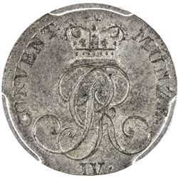 HANNOVER: AR 4 pfennig, 1826-B. PCGS MS65