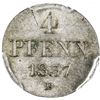 Image 2 : HANNOVER: AR 4 pfennig, 1837-B. PCGS MS65