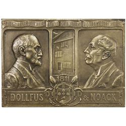 MUHLHAUSEN: AE plaque (90.34g), 1911. EF