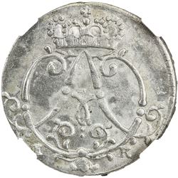 MUNSTER (BISHOPRIC): Clemens August, 1719-1761, AR 1/24 thaler, 1754 IK. NGC MS63