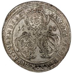 NUREMBERG (IMPERIAL CITY): Ferdinand II, 1619-1637, AR thaler, 1627. NGC MS62