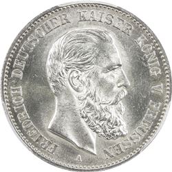 PRUSSIA: Friedrich III, 1888, AR 2 mark, 1888-A. PCGS MS64