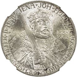 SAXE-WEIMAR-EISENACH: Wilhelm Ernst, 1901-1918, AR 2 mark, 1908-A. NGC MS66