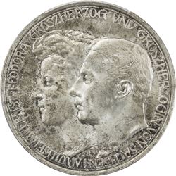 SAXE-WEIMAR-EISENACH: Wilhelm Ernst, 1901-1918, AR 3 mark, 1910-A. PCGS MS64