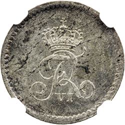SCHLESWIG-HOLSTEIN: Friedrich VI, of Denmark, 1808-1839, AR 8 reichsbank schilling, 1818 CB. NGC MS6