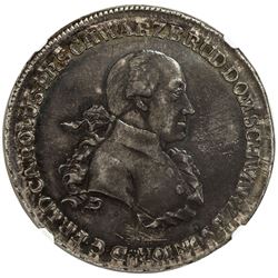 SCHWARZBURG-RUDOLSTADT: Friedrich Karl, 1790-1793, AR thaler, Saalfeld mint, 1791. NGC AU58