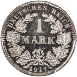 GERMANY: Wilhelm II, 1888-1918, AR mark, 1911-E. PCGS PF64