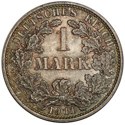 GERMANY: Wilhelm II, 1888-1918, AR mark, 1911-F. PCGS MS65