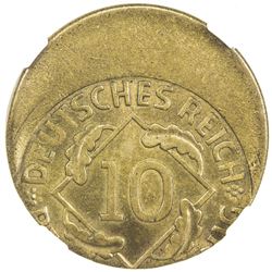 GERMANY: Weimar Republic, 10 pfennig. NGC MS65