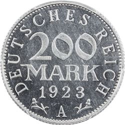 GERMANY: Weimar Republic, 200 mark, 1923-A. PCGS PF66