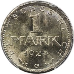 GERMANY: Weimar Republic, AR mark, 1924-G. PCGS MS65