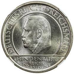 GERMANY: Weimar Republic, AR 5 reichsmark, 1929-A. NGC MS64