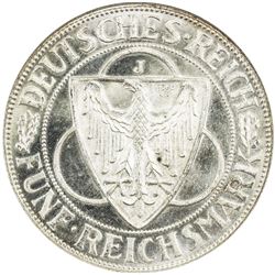 GERMANY: AR 5 mark, 1930-J. NGC MS65