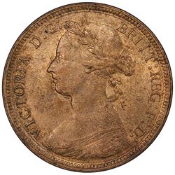 GREAT BRITAIN: Victoria, 1837-1901, AE halfpenny, 1887. PCGS MS64
