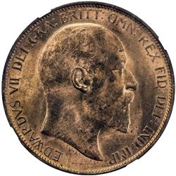 GREAT BRITAIN: Edward VII, 1901-1910, AE penny, 1904. NGC MS63