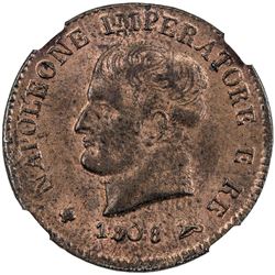 KINGDOM OF ITALY: Napoleon I, 1804-1814, AE centesimo (2.20g), Milan, 1808-M