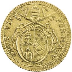 PAPAL STATES: Pius VII, 1800-1823, AV doppia (5.45g), anno IV (1803). AU-UNC