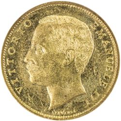 ITALY: Vittorio Emanuele III, 1900-1946, AV 20 lire, 1905-R. NGC MS62