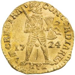 UTRECHT: Dutch Republic, AV ducat (3.51g), 1724. UNC