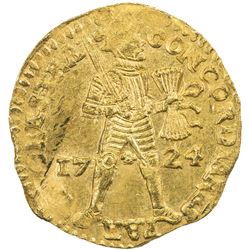UTRECHT: Dutch Republic, AV ducat (3.47g), 1724. UNC