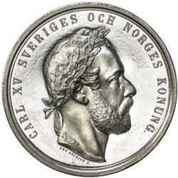 NORWAY: Carl XV Adolf, 1859-1872, medal (33.02g), ND (1872). PF