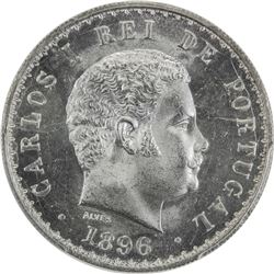 PORTUGAL: Carlos I, 1889-1908, AR 500 reis, 1896. PCGS MS66