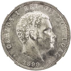 PORTUGAL: Carlos I, 1889-1908, AR 1000 reis, 1899. NGC MS62