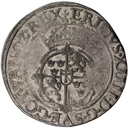 SWEDEN: Erik XIV, 1560-1568, AR 2 mark (22.96g), 1563. F-VF