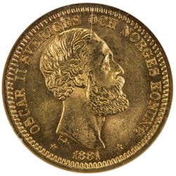 SWEDEN: Oscar II, 1872-1907, AV 20 kronor, 1881-EB. NGC MS65