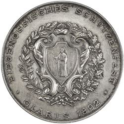 GLARUS: AR shooting medal (38.46g), 1892. AU