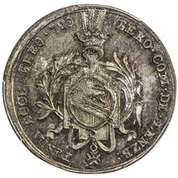 LUZERN: medallic AR 1/4 thaler, Beromunster Abbey, [1]720. PCGS MS65