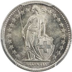 SWITZERLAND: AR 1/2 franc, 1898-B. PCGS MS64