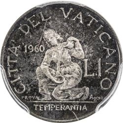 VATICAN: John XXIII, 1958-1963, AR lira prova, 1960. PCGS SP66
