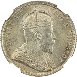 EAST AFRICA & UGANDA: Edward VII, 1901-1910, AR 50 cents, 1906. NGC MS65