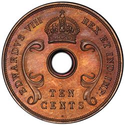 EAST AFRICA: Edward VIII, 1936-1937, 10 cents, 1936-H. PCGS PF66