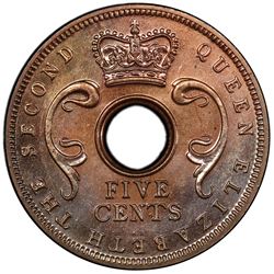EAST AFRICA: 5 cents, 1956-KN. PCGS SP65