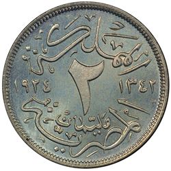 EGYPT: Fuad I, 1922-1936, 2 milliemes, 1924-H/AH1342. PCGS SP