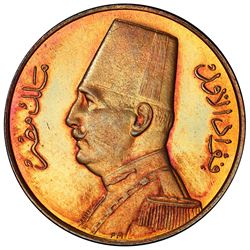 EGYPT: Fuad I, 1922-1936, millieme, 1932-H/AH1351. PCGS SP65