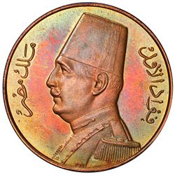 EGYPT: Fuad I, 1922-1936, millieme, 1932-H/AH1351. PCGS SP