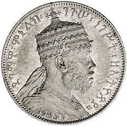 ETHIOPIA: Menelik II, 1889-1913, AR 1/2 birr (Paris), EE1887-A (1895). VF-EF